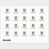 Persoonlijke Boston Terrier Ronde Sticker (Vel)