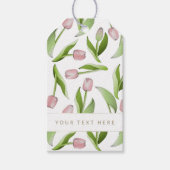 Persoonlijke botanische bloem moderne roze tulp cadeaulabel (Voorkant)