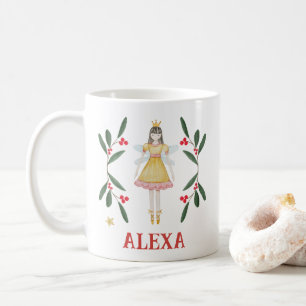 Persoonlijke Botanische Cute Ballerina Kerst Koffiemok