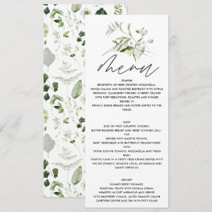 Persoonlijke Botanische Trouw Elegant Groen Menu