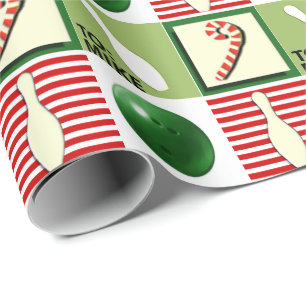 Persoonlijke Bowling Kerstmis Cadeaupapier
