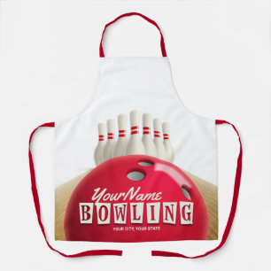 Persoonlijke Bowlingbaan Kegels Retro competitie Schort