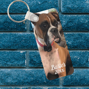 Persoonlijke Boxer Foto Witte Typografie Persona Sleutelhanger