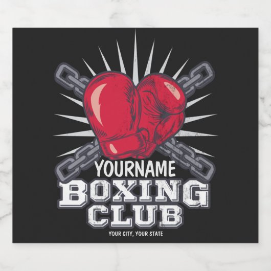 Persoonlijke boxinghandschoenen Vochtkamer Bier Etiket (Enkel label)