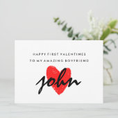 Persoonlijke Boyvriend 1st-Valentijnse kaart (Staand voorkant)