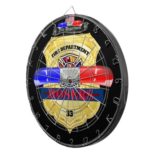 Persoonlijke brandweer Badge Dart Board Dartbord (Voorkant Rechts)