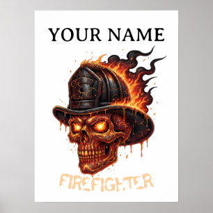 Persoonlijke Brandweer Skull Brandweerman Brandwee Poster