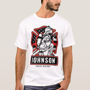 Persoonlijke brandweerman brandweer patriottische t-shirt