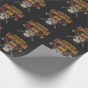 Persoonlijke brandweerman schedel helm bijl brandw cadeaupapier