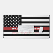 Persoonlijke brandweerman Thin Red Line Fire Rescu Bureaumat (Keyboard & Muis)