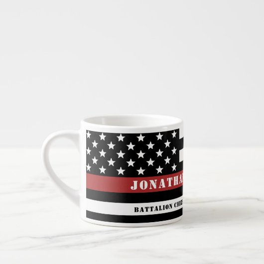 Persoonlijke brandweerman Thin Red Line Fire Rescu Espresso Kop (Links)