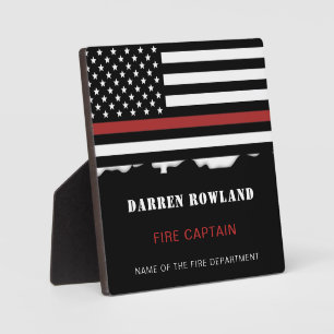 Persoonlijke brandweerman Thin Red Line Fire Rescu Fotoplaat