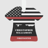 Persoonlijke brandweerman Thin Red Line Fire Rescu Ornament (achterkant)