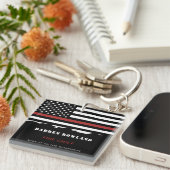 Persoonlijke brandweerman Thin Red Line Fire Rescu Sleutelhanger (Voorkant Rechts)