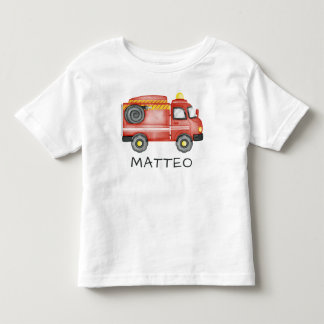 Persoonlijke brandweerwagen, leuke aangepaste naam kinder shirts