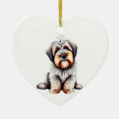 Persoonlijke Briard Puppy Keramisch Ornament (Voorkant)