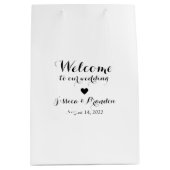 Persoonlijke bride en bruidebruiloft Welkom White Medium Cadeauzakje (Voorkant)
