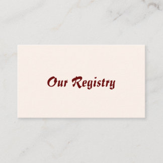 Persoonlijke bride- en Groom-registerKaart Informatiekaartje