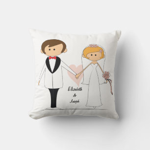 Persoonlijke bride & Groom Pillow Kussen
