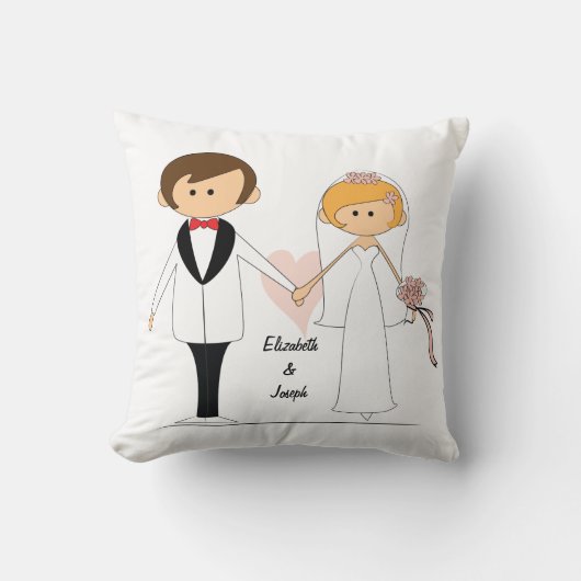 Persoonlijke bride & Groom Pillow Kussen (Voorkant)