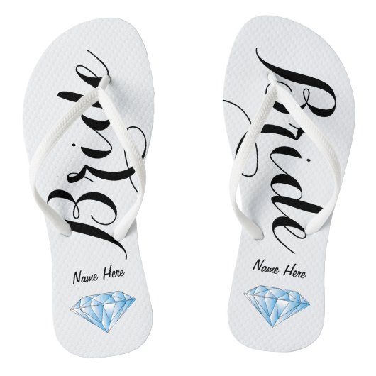 Persoonlijke bride-Teenslippers met diamant Teenslippers (Voetbed)
