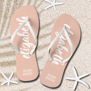 Persoonlijke bride van het Team Blush en Wit Teenslippers