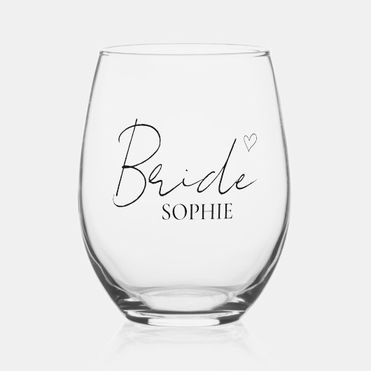 Persoonlijke bride wijnglas zonder voet (Voorkant)