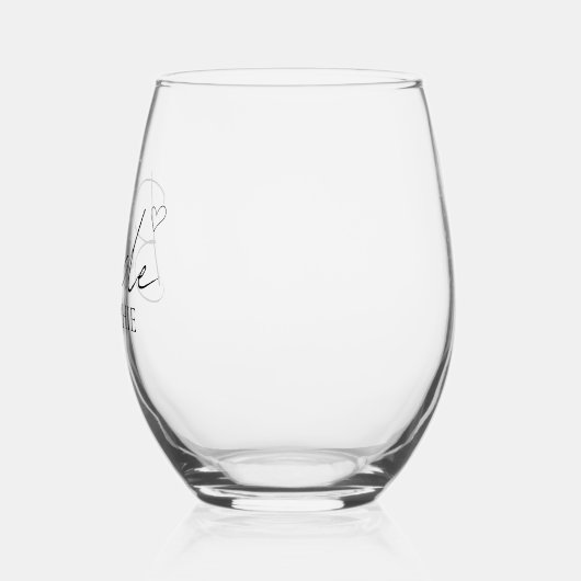 Persoonlijke bride wijnglas zonder voet (Links)