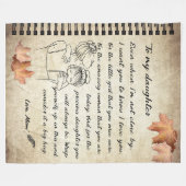 Persoonlijke brief aan mijn dochter van mama. fleece deken (Voorkant (Horizontaal))