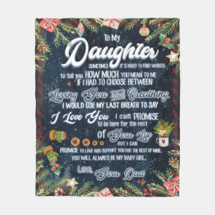 Persoonlijke brief aan mijn dochter van papa fleece deken