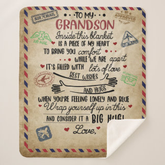 Persoonlijke brief aan mijn GrandSon, Birthday Gif Sherpa Deken