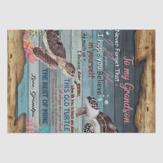 Persoonlijke brief aan mijn kleinzoon van opa tissuepapier (Voorkant)