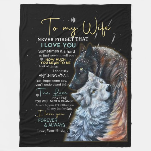 Persoonlijke brief aan mijn vrouw fleece deken (Voorkant)