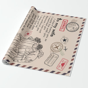 Persoonlijke brief aan mijn vrouw, huwelijksdag ca cadeaupapier