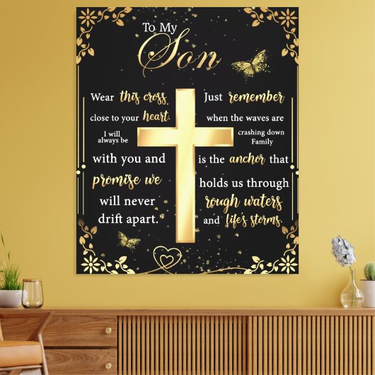 Persoonlijke brief aan mijn zoon canvas afdruk (Insitu (Woonkamer))