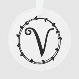 Persoonlijke brief V kerstversiering Ornament