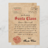 Persoonlijke brief van de Kerstman Kaart (Voorkant / Achterkant)