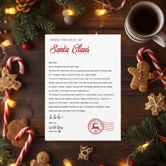 Persoonlijke brief van de Kerstman | Noordpool  Kaart