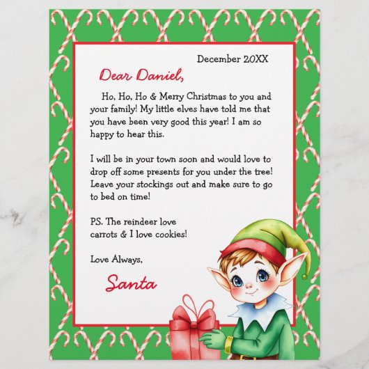 Persoonlijke brief van de Kerstman voor kinderen (Voorkant)