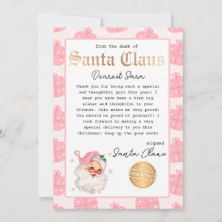 Persoonlijke brief van Santa Sjabloon Kaart