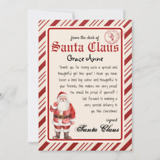 Persoonlijke brief van Santa Sjabloon Kaart
