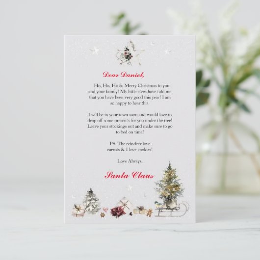 Persoonlijke brief van Sinterklaas voor kinderen Kaart (Staand voorkant)