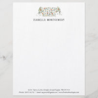 Persoonlijke briefhoofd met watercolor modeontwerp