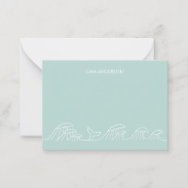 Persoonlijke briefpapier voor kinderen met oceaang notitiekaartje