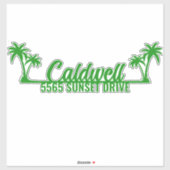 Persoonlijke brievenbus adres palmboom sticker (Vel)