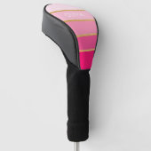 Persoonlijke Bright Hot Pink & Gold-naam Golfheadcover (Schuin)
