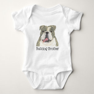Persoonlijke brindle- en witte Engelse Bulldog-hon Romper