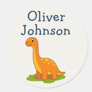 Persoonlijke Brontosaurus Lieve Dinosaurus Naam Ki Ronde Sticker
