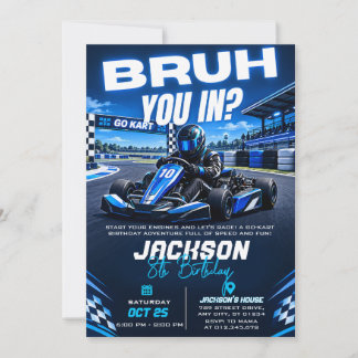 Persoonlijke Bruh You In Go-Kart Verjaardag Kaart