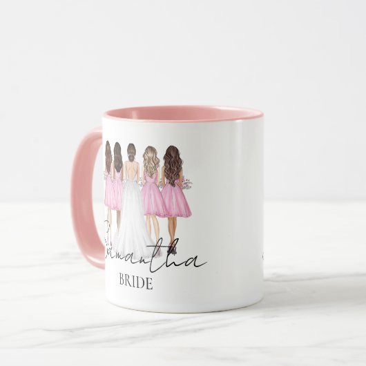 Persoonlijke bruid aangepaste naam cadeau mok (Voorkant links)